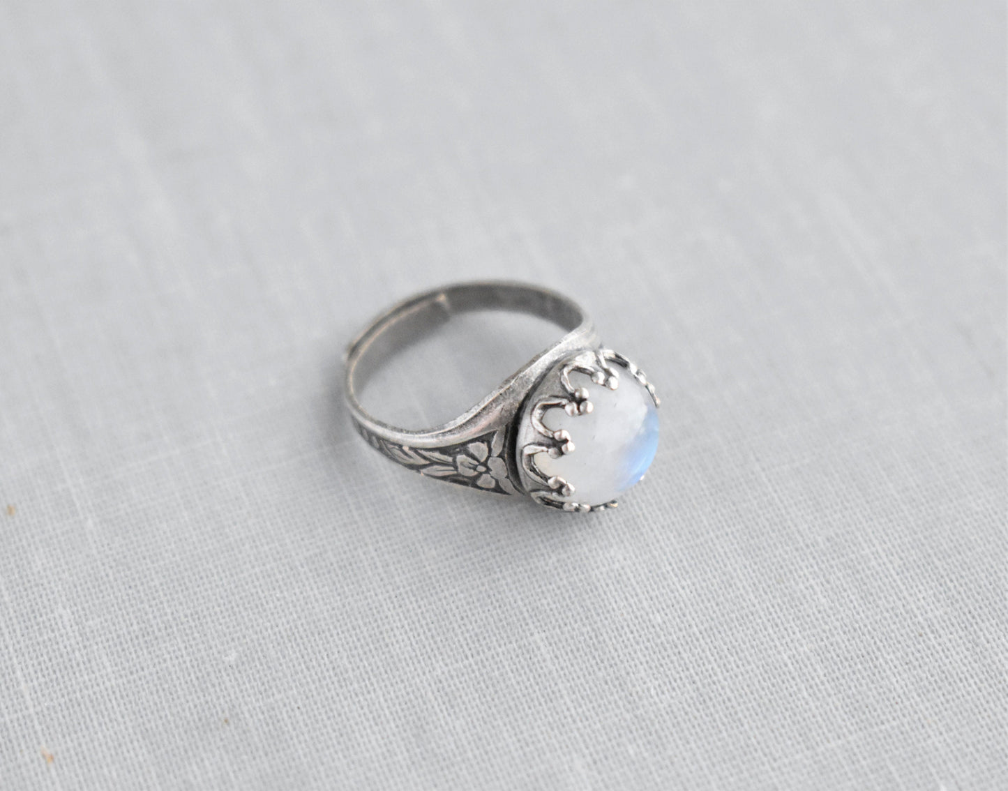 Rainbow Moonstone Ring. Gemstone Ring