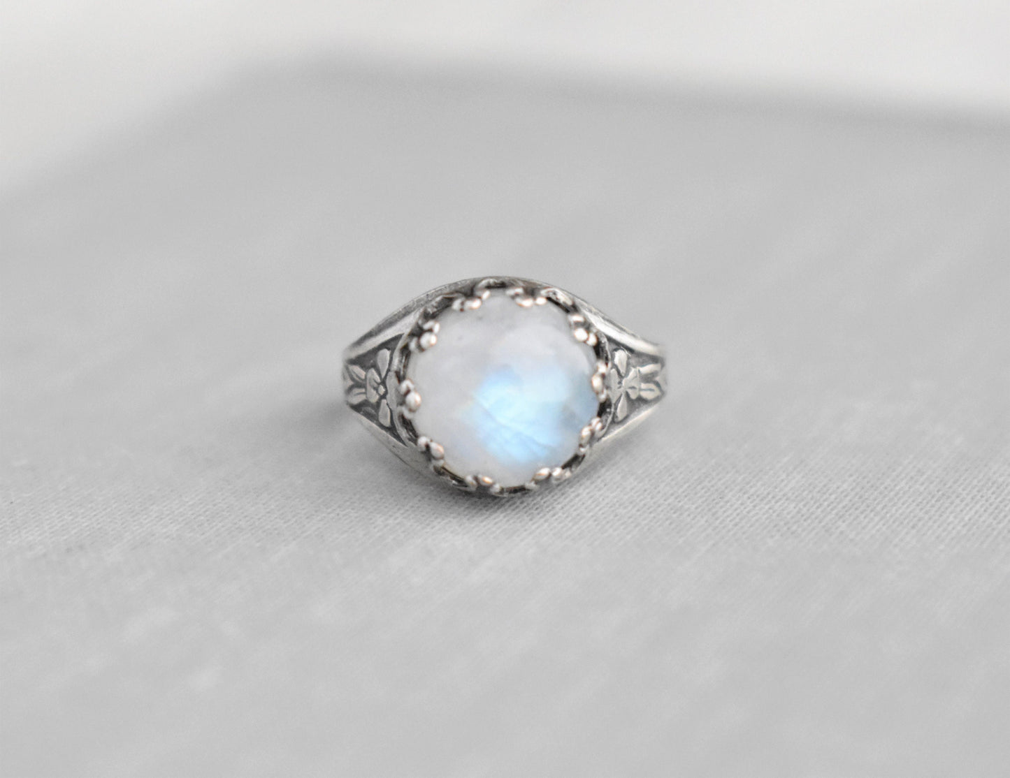 Rainbow Moonstone Ring. Gemstone Ring