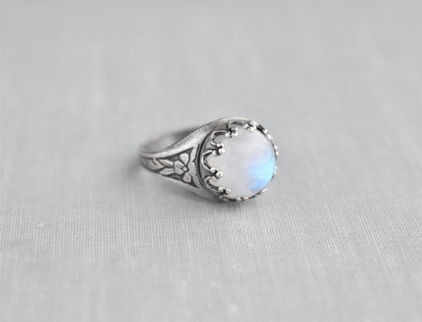 Rainbow Moonstone Ring. Gemstone Ring