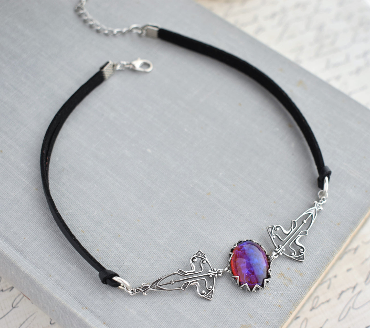 Dragons Breath Mexican Fire Opal Choker. Statement Choker.