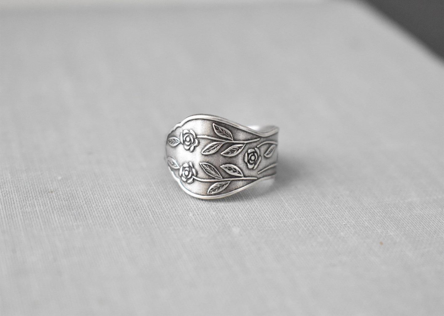 Rose Garden Spoon Ring. Floral Spoon Ring