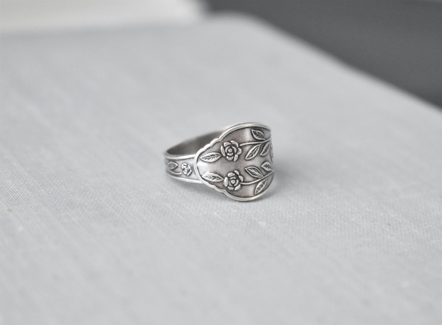 Rose Garden Spoon Ring. Floral Spoon Ring