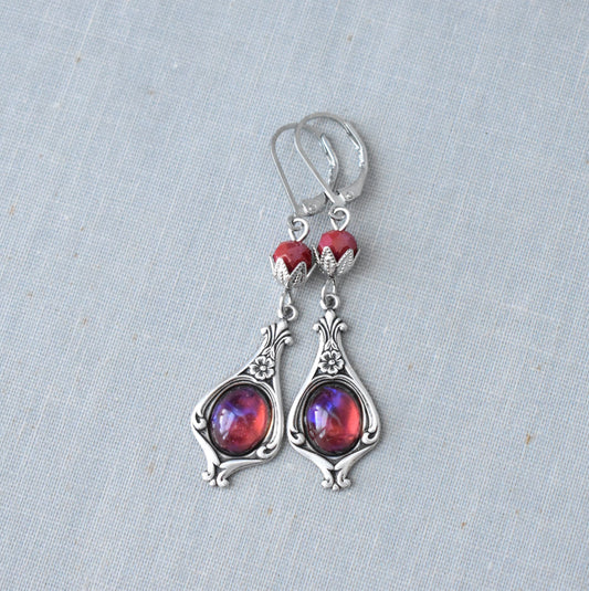 Mexican Fire Opal Earrings.