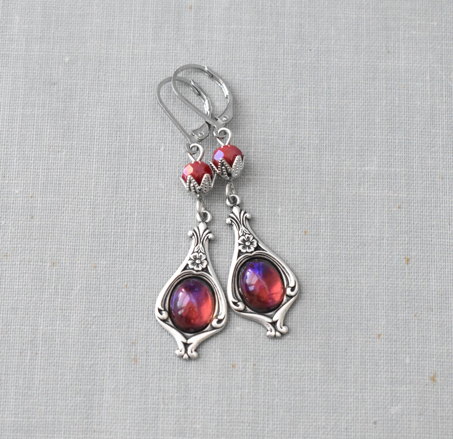 Mexican Fire Opal Earrings.