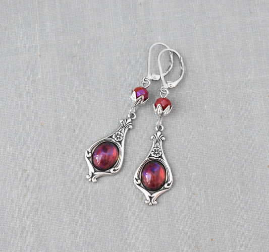 Mexican Fire Opal Earrings.